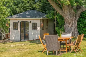 Detached studio/office with power.