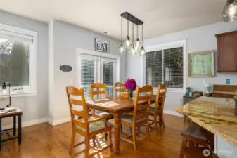 Enjoy dinner with friends and family in the dining area located just off the kitchen.  Oak floors.