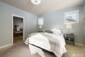 Primary suite enjoys ample natural light yet is shaded from the afternoon/evening sun.