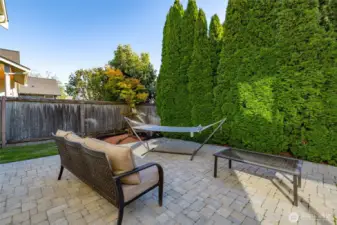 Private backyard oasis, including paver patio area.