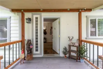 Inviting Covered Entry Deck