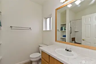 Primary bath room with large walk in shower