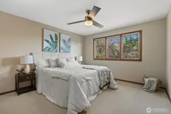 Bedroom number 3 boasts back-yard views as well.