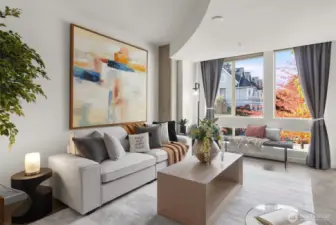 Living room with large windows for natural light