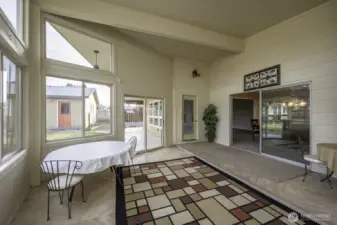 Sunroom just off of the dining and family room.