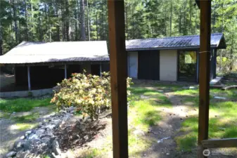 Garage and out-building (on the right) with laundry and 3/4 bath on Lot #56