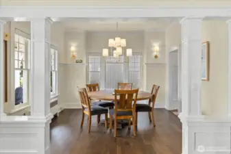 Generous dining space with period details.