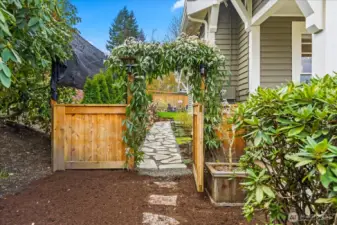 Gate to the back on the south side of the house.