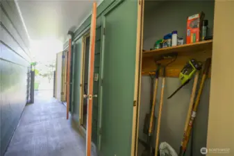 Breezeway between garage and house has even MORE storage space