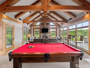 Light-filled play room with access to patio and yard
