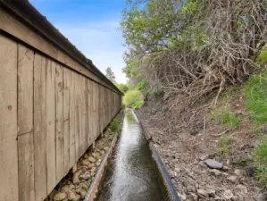 Fogarty Ditch runs through the ranch and under and alongside the barn
