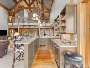 Entertain your guests from the livingroom wet bar with 2 refrigerator drawers and new ice maker
