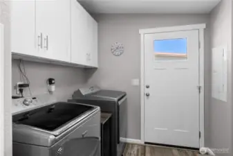 Utility room with storage.