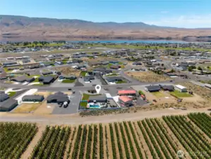 Aerial view facing Columbia River.