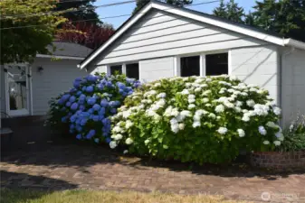 Cottage Entry and 2 Car Garage Shop Area