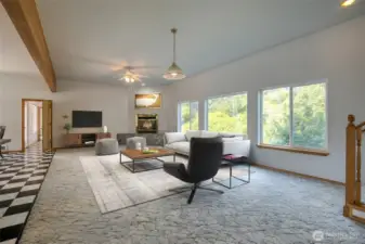 Living room, virtually staged