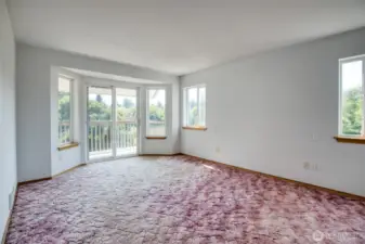 Primary bedroom with slider to the upper deck