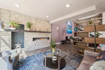 This semi-private space is perfect for visiting with friends and neighbors.