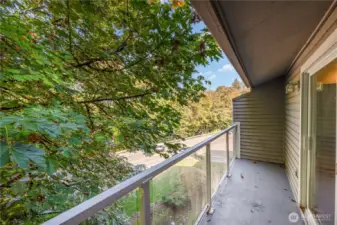 Private covered balcony for year around enjoyment.