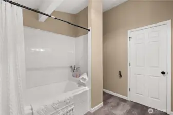 Character and convenience with built in shower bench/shelf