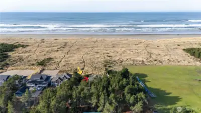 Red arrow pointing to the home.  Yellow arrow pointing out path to the beach!  Doesn't get much better than that!