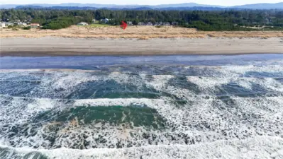 Looking east from the pacific ocean at the property.