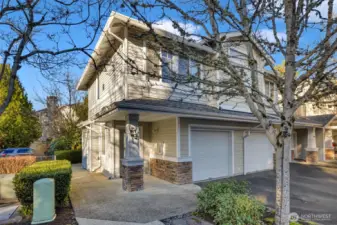 Attached garage with storage & extra driveway parking