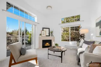 Living space flows to private balcony