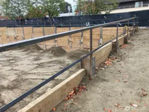 Shoring with hand rail.