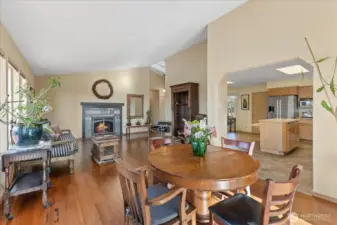 Beautiful hardwood flooring & a cozy gas fireplace.