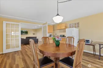 Downstairs dining area w/ kitchenette.