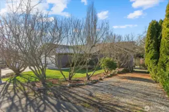 Extra driveway for MIL + RV Parking.