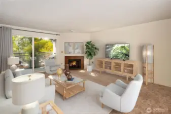 Spacious sun filled living room