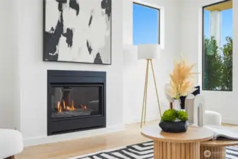 Cozy gas fireplace in the living area