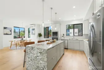 Entertain in the beautifully appointed kitchen