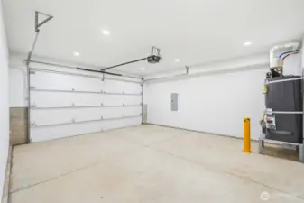 2-car garage with excellent lighting