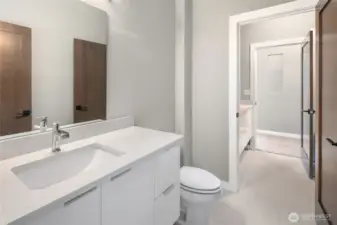 Full Bath in Basement w/Quartz, Tile Floors, Full Tub/Shower & 2nd Washer/Dryer Hookup
