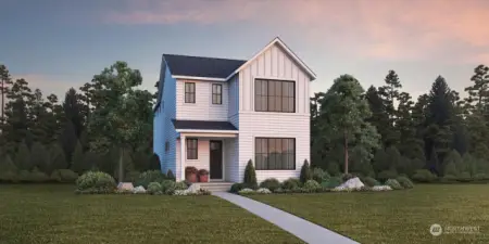 Artist rendering of the Chestnut Farmhouse by Toll Brothers.