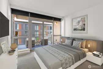 Sizable bedroom with good closet space.