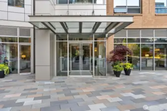 Grand building entrance.