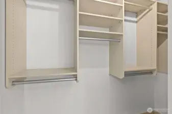 Built-in closet organizer.