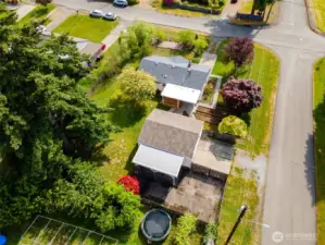 Aerial back view of home.