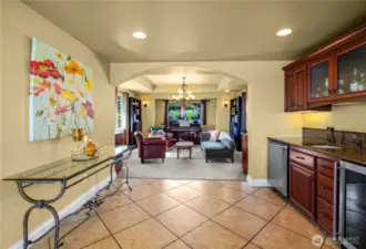 Well-designed butler’s pantry with added prep space, second dishwasher, and wine fridge—entertaining made easy.