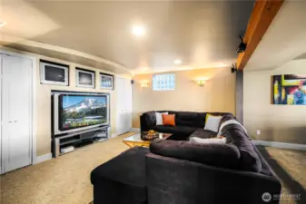 Ultimate entertainment hub featuring a TV room with four built-in TVs and spacious game closets—perfect for movie nights and gaming marathons.