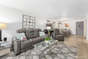 Great room lives large with plenty of space for furniture and storage.