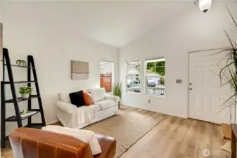 Living Room with Vaulted Ceilings