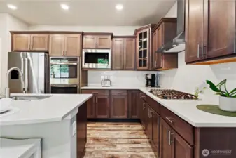 Quartz counters, SS appliances & double ovens!