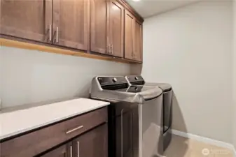 Separate laundry room with space to fold!