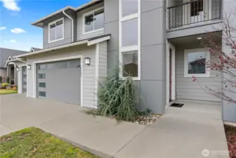 Private front porch off the side.