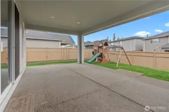 Backyard Swing Set. Fully fenced lot.